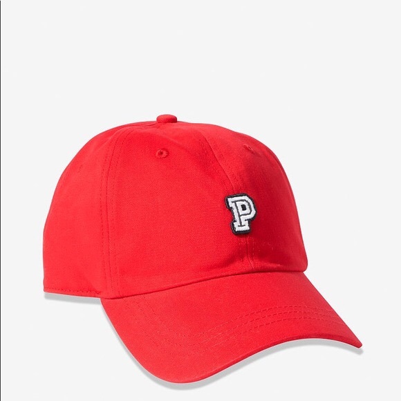 NEW💕VS PINK RED “P” MONOGRAM Baseball Hat Cap - Picture 2 of 9